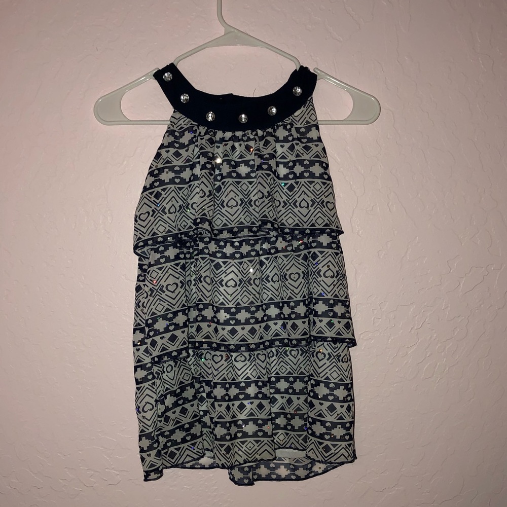 Kids Age 10-12  Navy and White Tank top